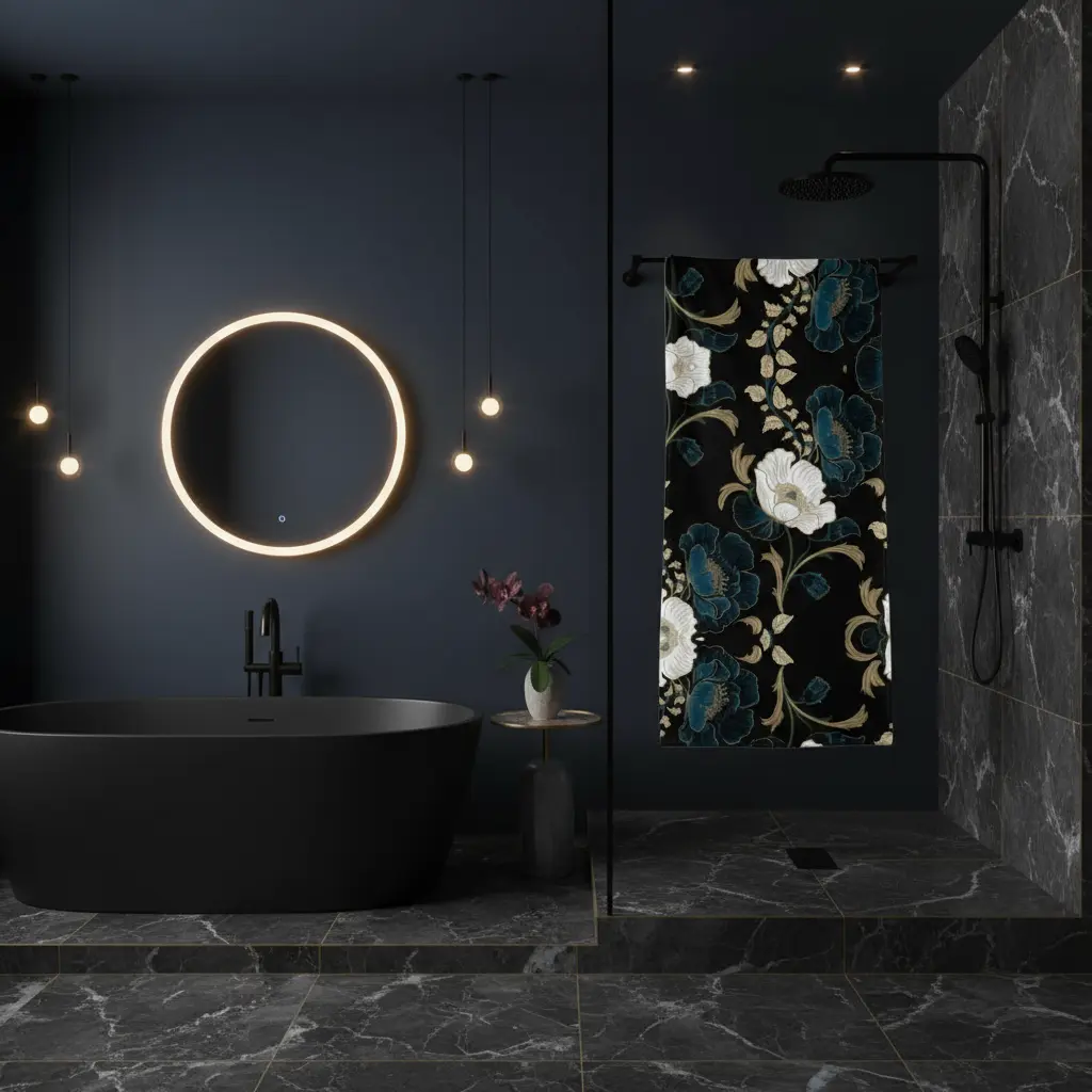 Midnight Bloom Towel